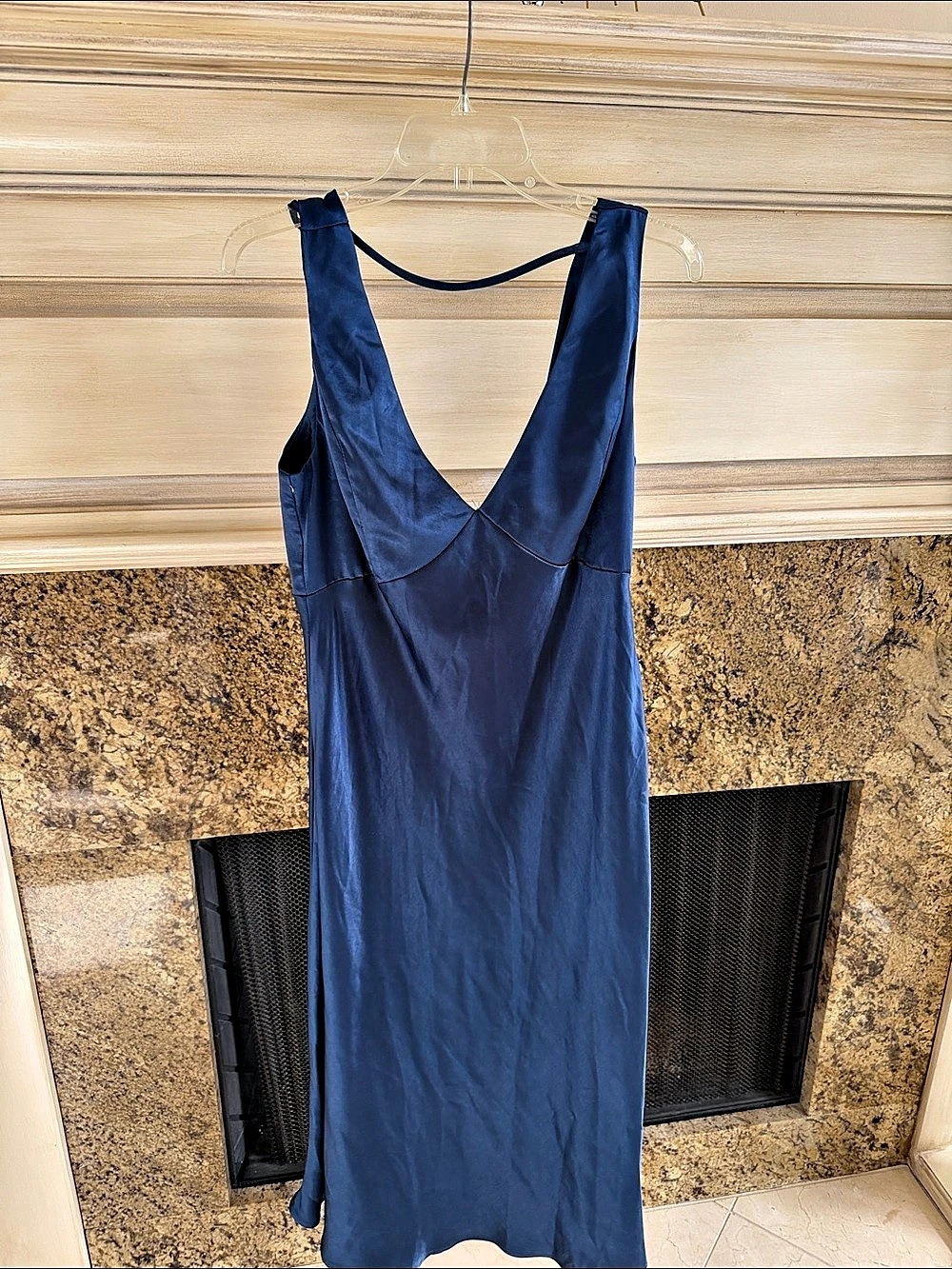 Lulus V-Neck Midi Dress in Blue Size XL Like New